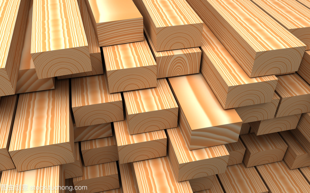 特写的木板。关于建筑材料的插图
